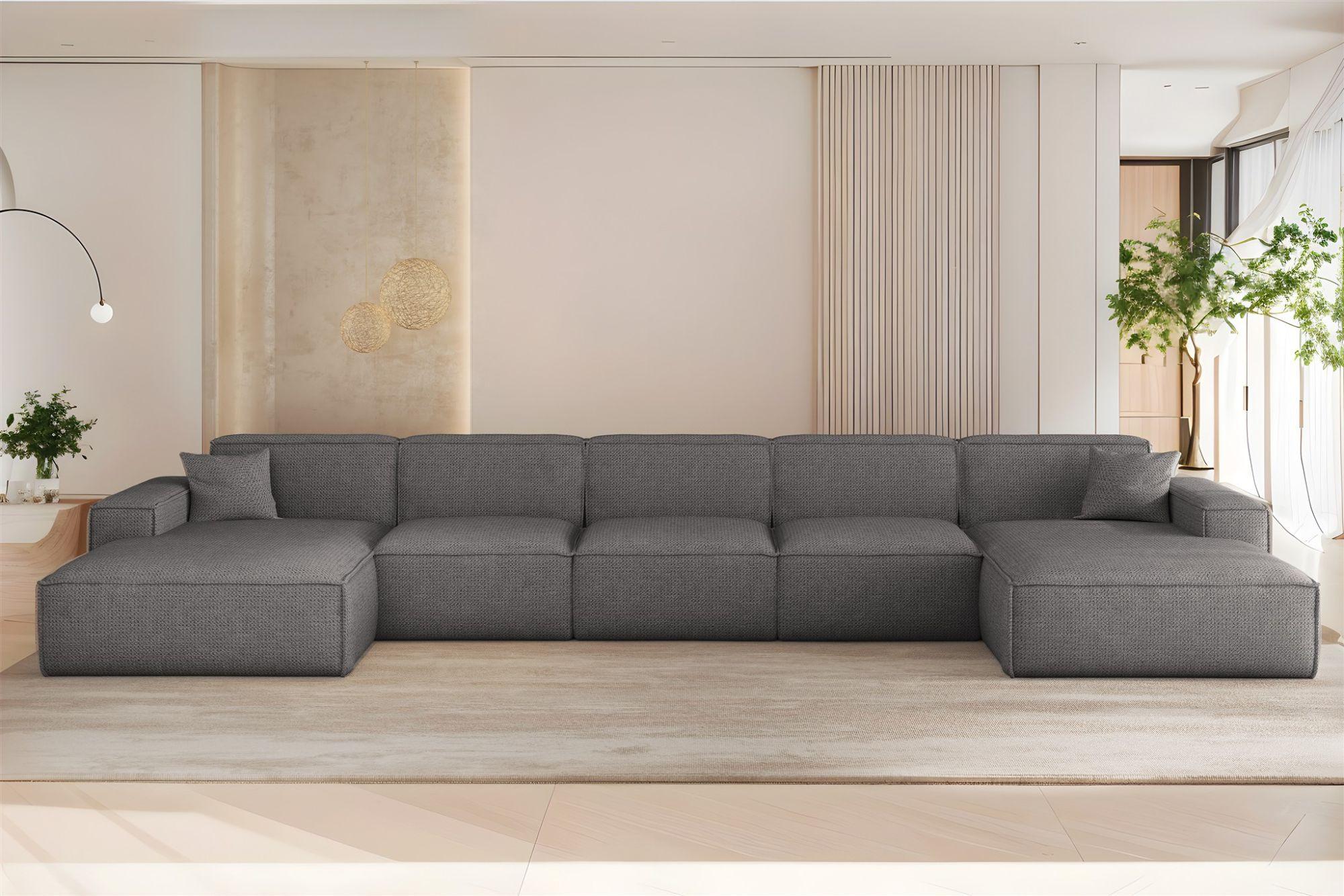 WOHNLANDSCHAFT Celes Premium Xl Artico Textil Fun Möbel Möbel > Sofas & Couches > Wohnlandschaften > Wohnlandschaften U-Form Grau