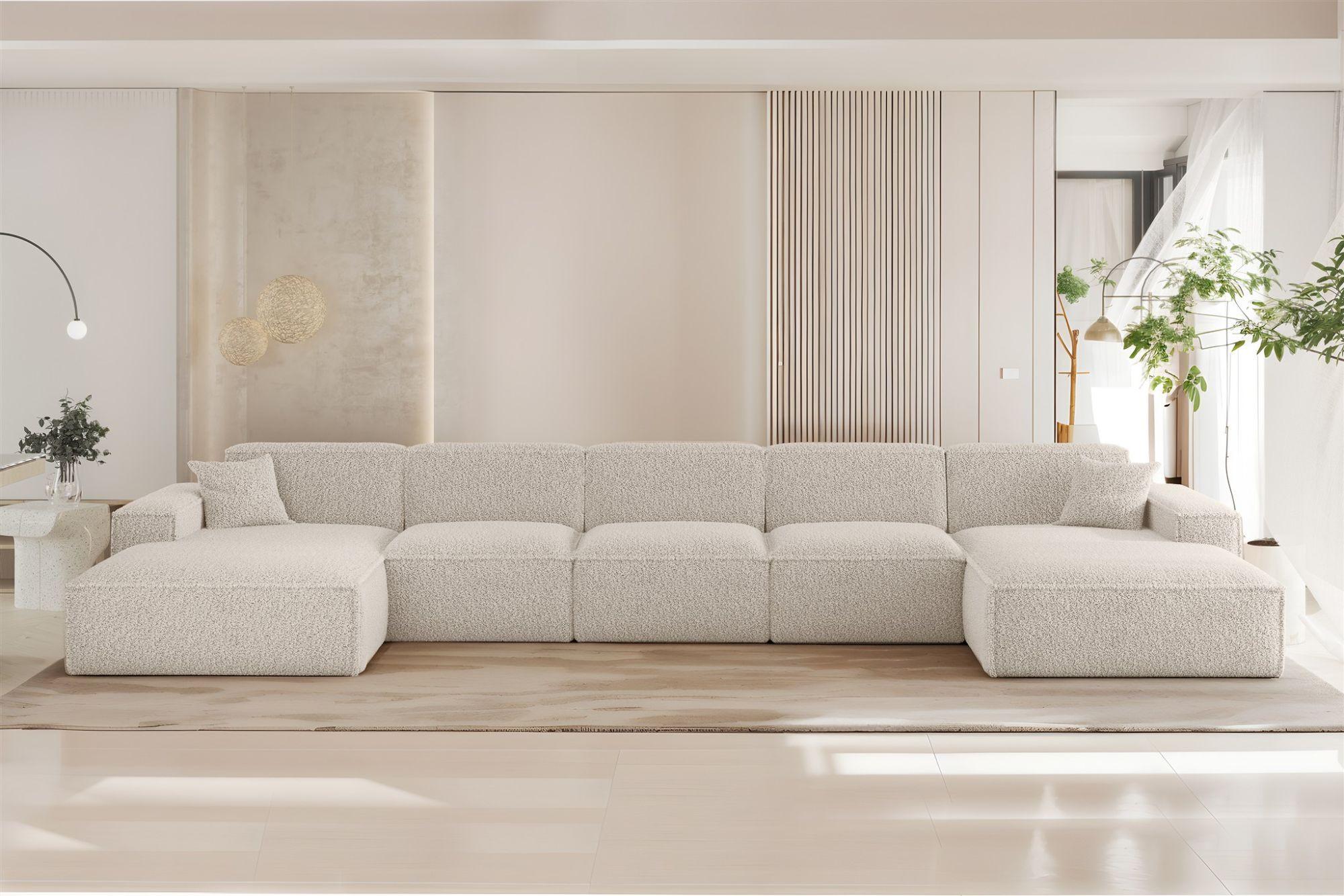 WOHNLANDSCHAFT Celes Premium Xl Sven Textil Fun Möbel Möbel > Sofas & Couches > Wohnlandschaften > Wohnlandschaften U-Form Weiß