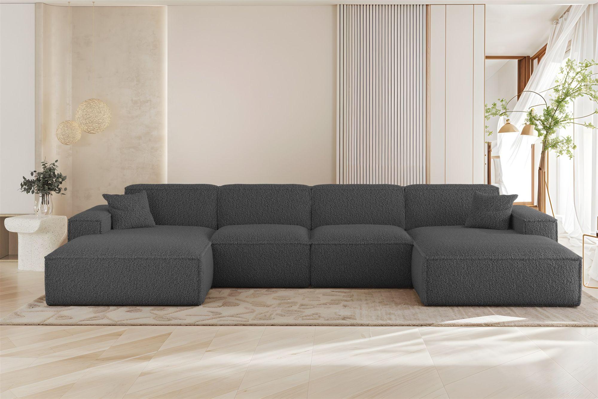 WOHNLANDSCHAFT Celes Premium In Sven Textil Fun Möbel Möbel > Sofas & Couches > Wohnlandschaften > Wohnlandschaften U-Form Grau