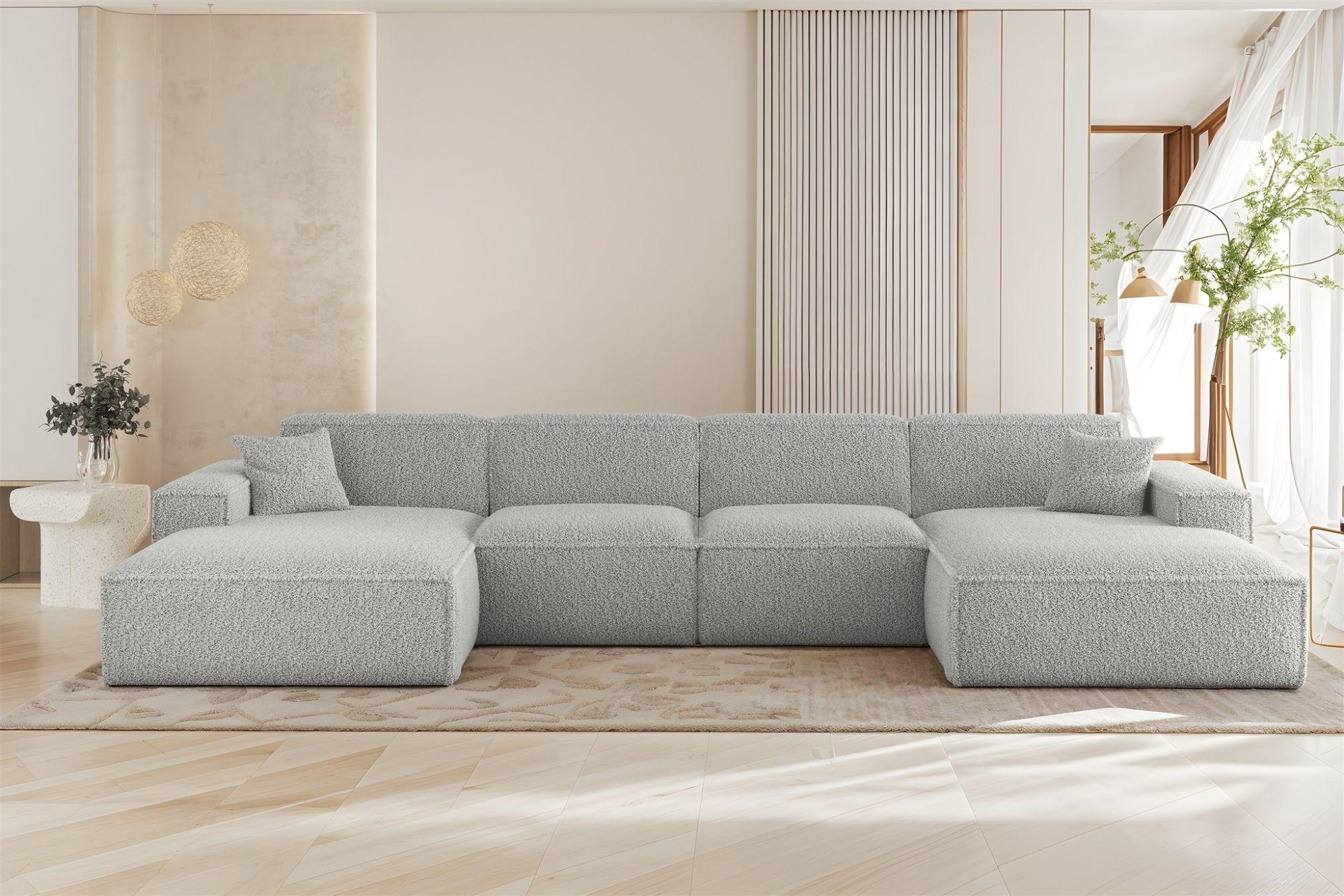 wohnli-moebel-suche-800001201663-1 WOHNLANDSCHAFT Celes Premium In Sven Textil Fun Möbel Möbel > Sofas & Couches > Wohnlandschaften > Wohnlandschaften U-Form Grau