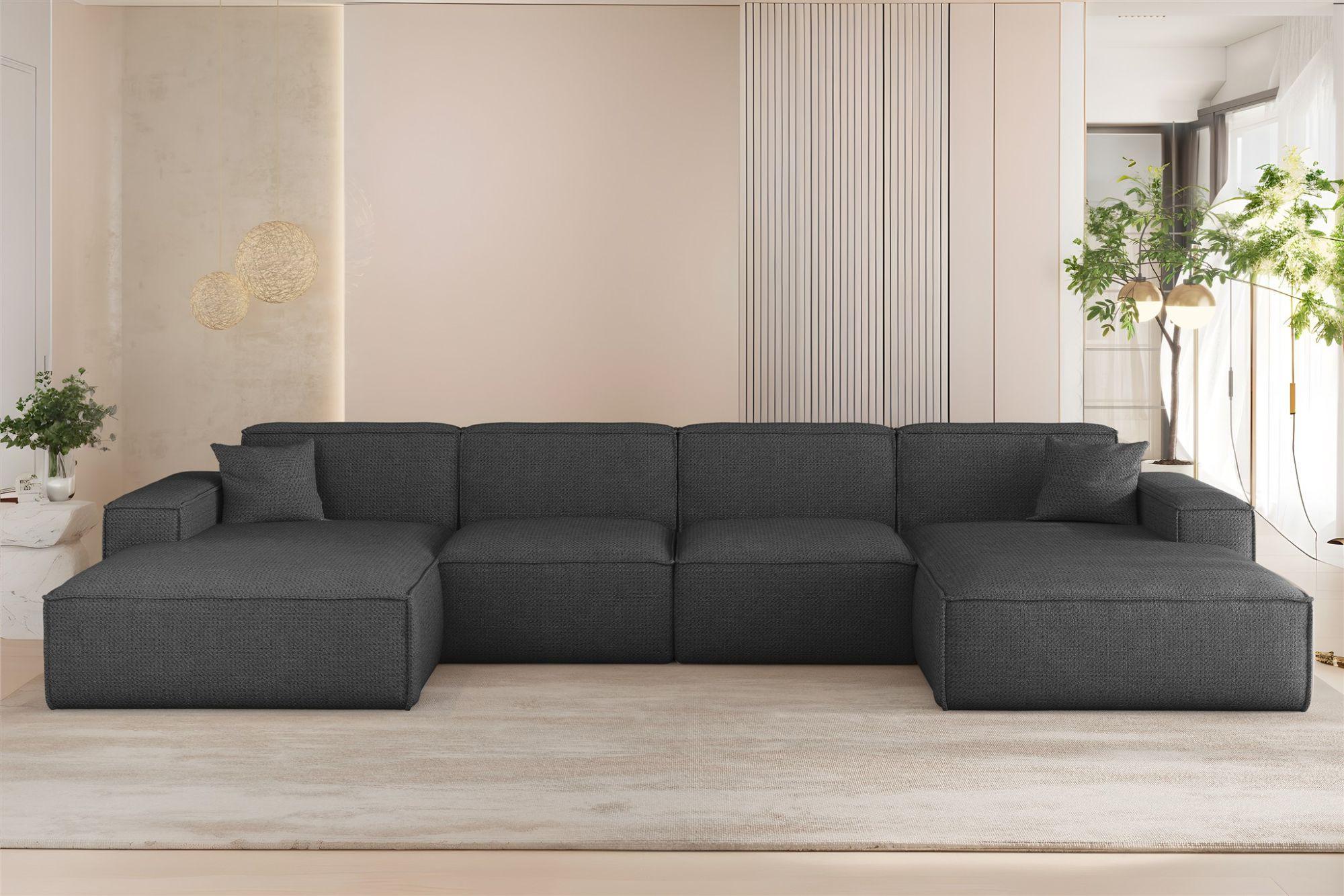 WOHNLANDSCHAFT Celes Premium In Artico Textil Fun Möbel Möbel > Sofas & Couches > Wohnlandschaften > Wohnlandschaften U-Form Anthrazit