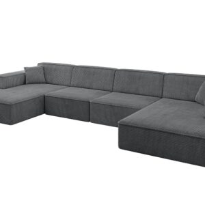 Wohnli Möbelsuche - WOHNLANDSCHAFT IREA-U2-v4 - 386x165x77 cm Duneklgrau