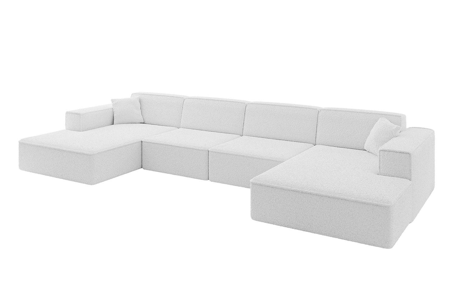 Wohnli Möbelsuche - WOHNLANDSCHAFT IREA-U2-v4 - 386x165x77 cm Weiß