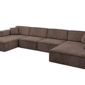 Wohnli Möbelsuche - WOHNLANDSCHAFT IREA-U2-v4 - 386x165x77 cm Braun