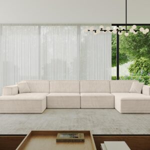 wohnli-moebel-suche-800001201916-1 WOHNLANDSCHAFT IREA-U2-v4 - 386x165x77 cm Beige Textil ALTDECOR Möbel > Sofas & Couches > Wohnlandschaften > Wohnlandschaften U-Form Beige