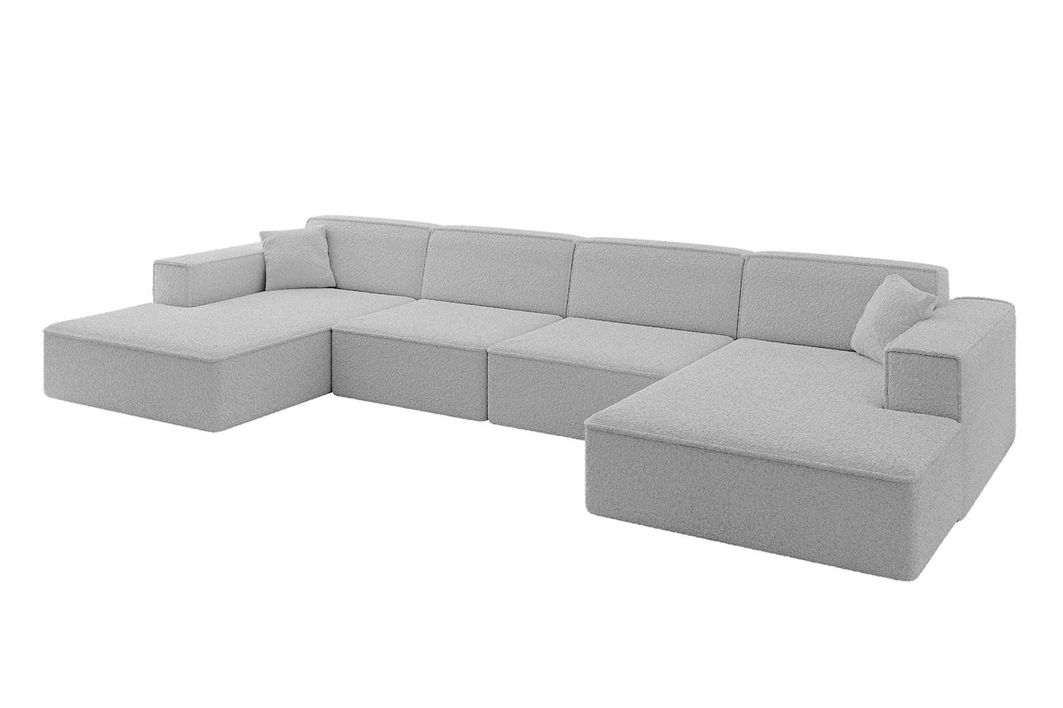 Wohnli Möbelsuche - WOHNLANDSCHAFT IREA-U2-v4 - 386x165x77 cm Hellgrau