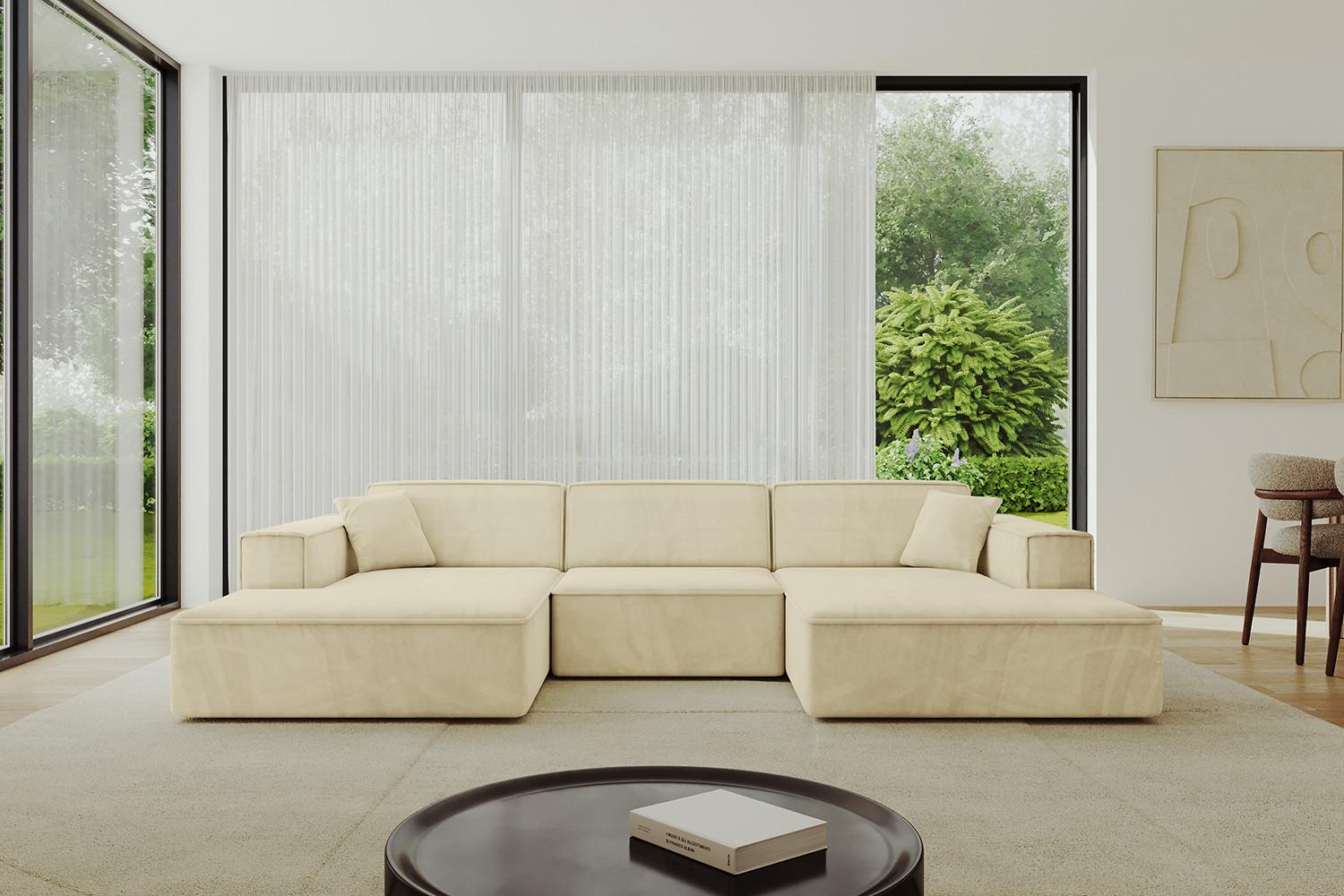 wohnli-moebel-suche-800001202014-1 WOHNLANDSCHAFT IREA-U1-v4 - 301x165x77 cm Beige Textil ALTDECOR Möbel > Sofas & Couches > Wohnlandschaften > Wohnlandschaften U-Form Taupe
