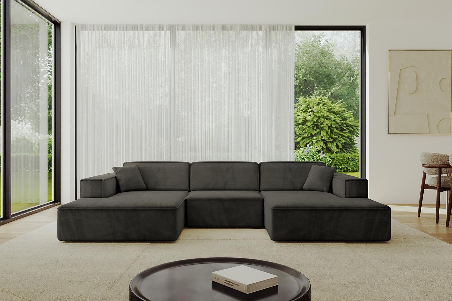 wohnli-moebel-suche-800001202040-1 WOHNLANDSCHAFT IREA-U1-v4 - 301x165x77 cm Schwarz Textil ALTDECOR Möbel > Sofas & Couches > Wohnlandschaften > Wohnlandschaften U-Form Schwarz