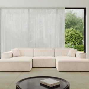 WOHNLANDSCHAFT IREA-U1-v4 - 301x165x77 cm Beige Textil ALTDECOR Möbel > Sofas & Couches > Wohnlandschaften > Wohnlandschaften U-Form Beige