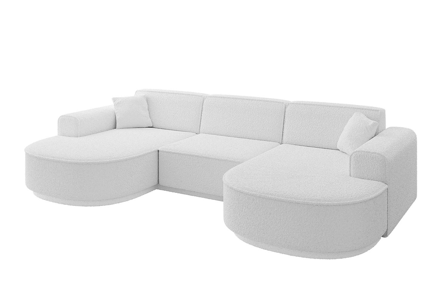 Wohnli Möbelsuche - WOHNLANDSCHAFT MARI-U1-v3 - 303x171x83 cm Weiß Bouclé