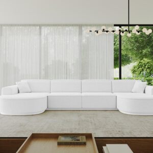 wohnli-moebel-suche-800001202207-1 WOHNLANDSCHAFT MARI-U2-v3 - 388x171x83 cm Weiß Bouclé Textil ALTDECOR Möbel > Sofas & Couches > Wohnlandschaften > Wohnlandschaften U-Form Weiß