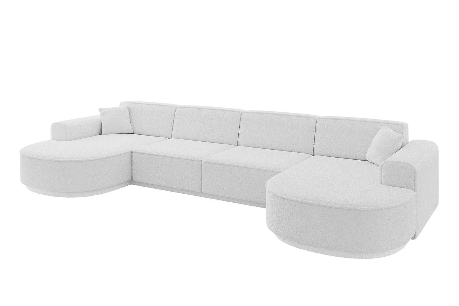 wohnli-moebel-suche-800001202207 Wohnli Möbelsuche - WOHNLANDSCHAFT MARI-U2-v3 - 388x171x83 cm Weiß Bouclé