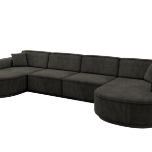 wohnli-moebel-suche-800001202213 Wohnli Möbelsuche - WOHNLANDSCHAFT MARI-U2-v3 - 388x171x83 cm Schwarz Velours