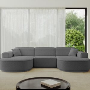 WOHNLANDSCHAFT MARI-U1-v3 - 303x171x83 cm Grau Bouclé Textil ALTDECOR Möbel > Sofas & Couches > Wohnlandschaften > Wohnlandschaften U-Form Grau