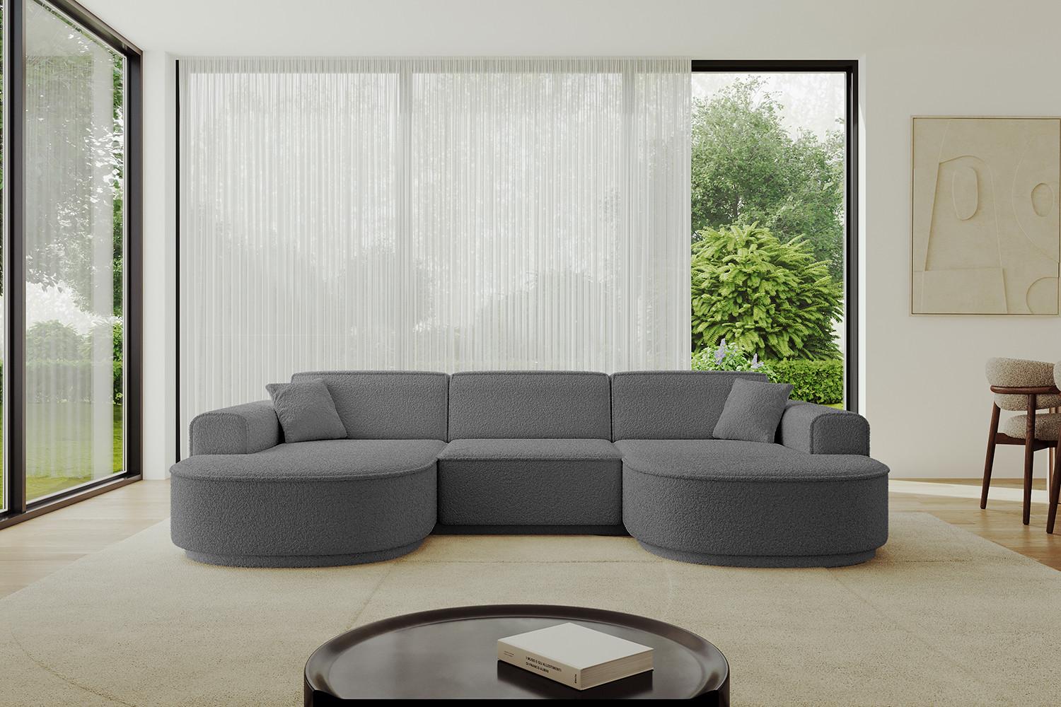 WOHNLANDSCHAFT MARI-U1-v3 - 303x171x83 cm Grau Bouclé Textil ALTDECOR Möbel > Sofas & Couches > Wohnlandschaften > Wohnlandschaften U-Form Grau