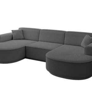 Wohnli Möbelsuche - WOHNLANDSCHAFT MARI-U1-v3 - 303x171x83 cm Grau Bouclé