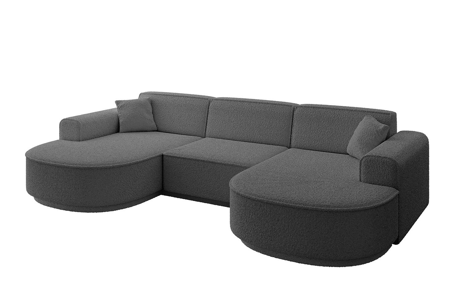 Wohnli Möbelsuche - WOHNLANDSCHAFT MARI-U1-v3 - 303x171x83 cm Grau Bouclé