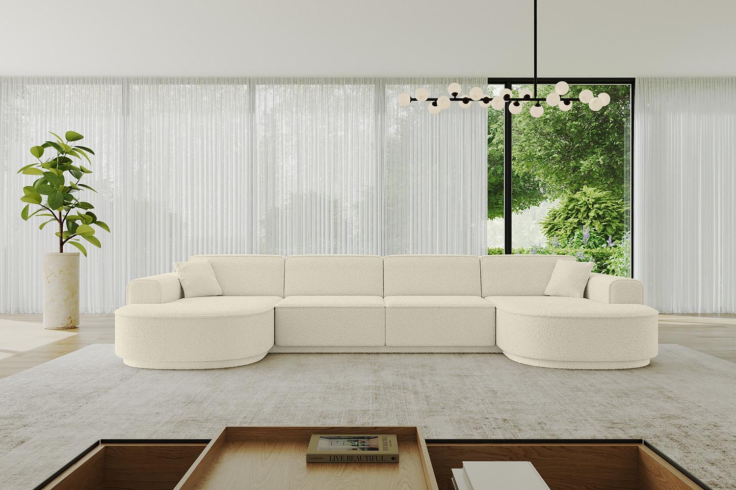 wohnli-moebel-suche-800001202216-1 WOHNLANDSCHAFT MARI-U2-v3 - 388x171x83 cm Beige Bouclé Textil ALTDECOR Möbel > Sofas & Couches > Wohnlandschaften > Wohnlandschaften U-Form Beige