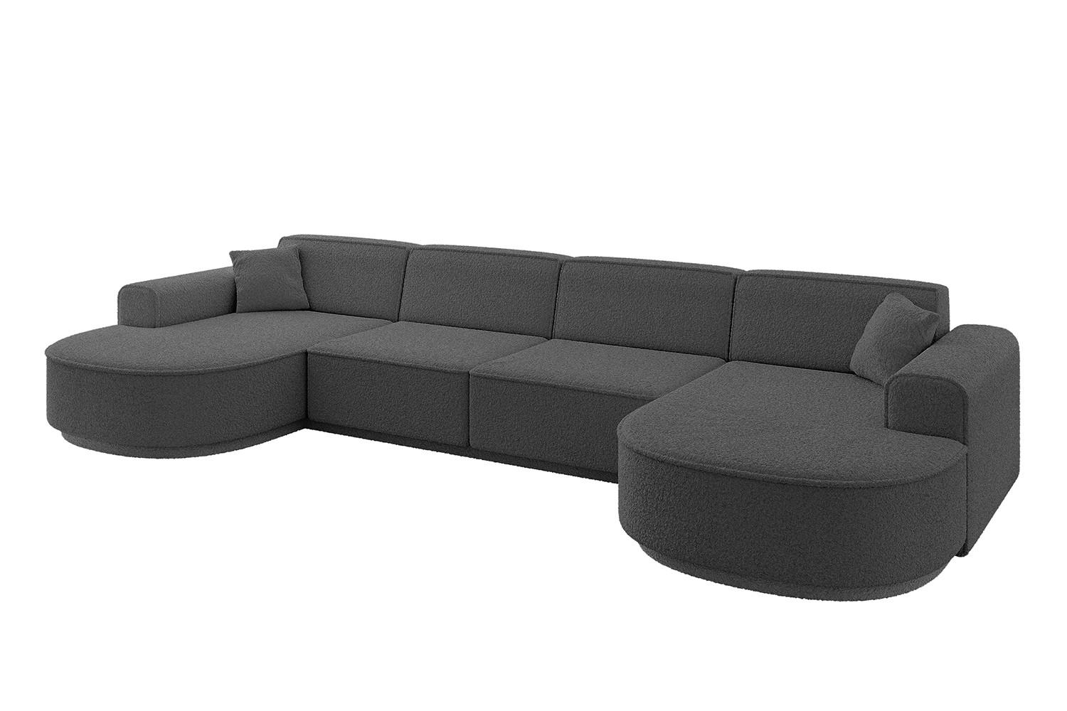 wohnli-moebel-suche-800001202231 Wohnli Möbelsuche - WOHNLANDSCHAFT MARI-U2-v3 - 388x171x83 cm Grau Bouclé