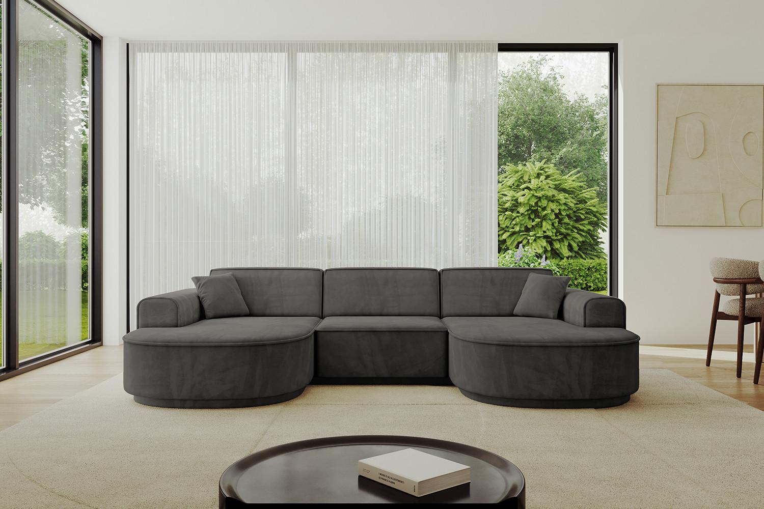 wohnli-moebel-suche-800001202238-1 WOHNLANDSCHAFT MARI-U1-v3 - 303x171x83 cm Dunkelgrau Velours Textil ALTDECOR Möbel > Sofas & Couches > Wohnlandschaften > Wohnlandschaften U-Form Grau