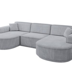 Wohnli Möbelsuche - WOHNLANDSCHAFT MARI-U1-v3 - 303x171x83 cm Grau Velours