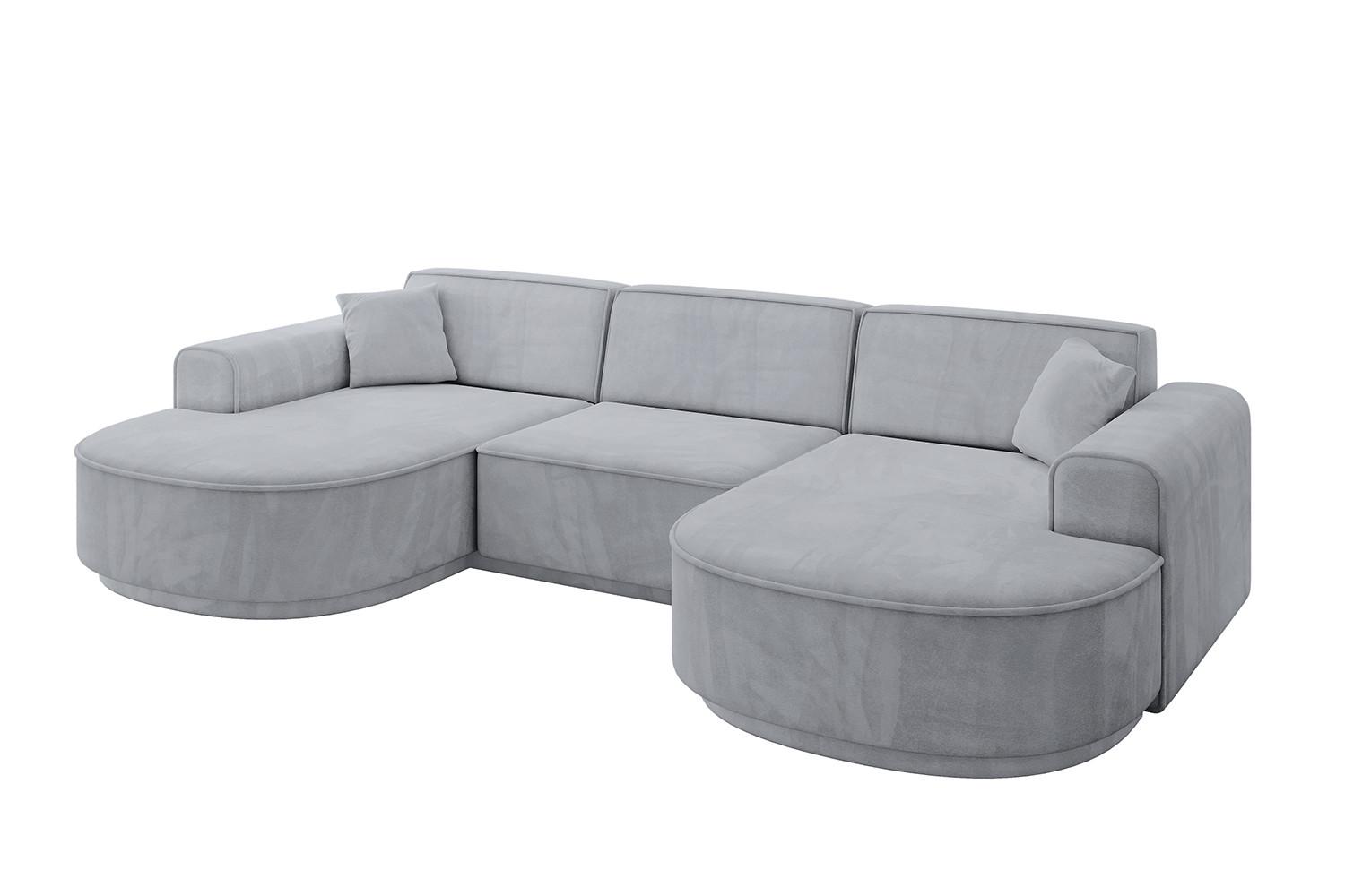 Wohnli Möbelsuche - WOHNLANDSCHAFT MARI-U1-v3 - 303x171x83 cm Grau Velours