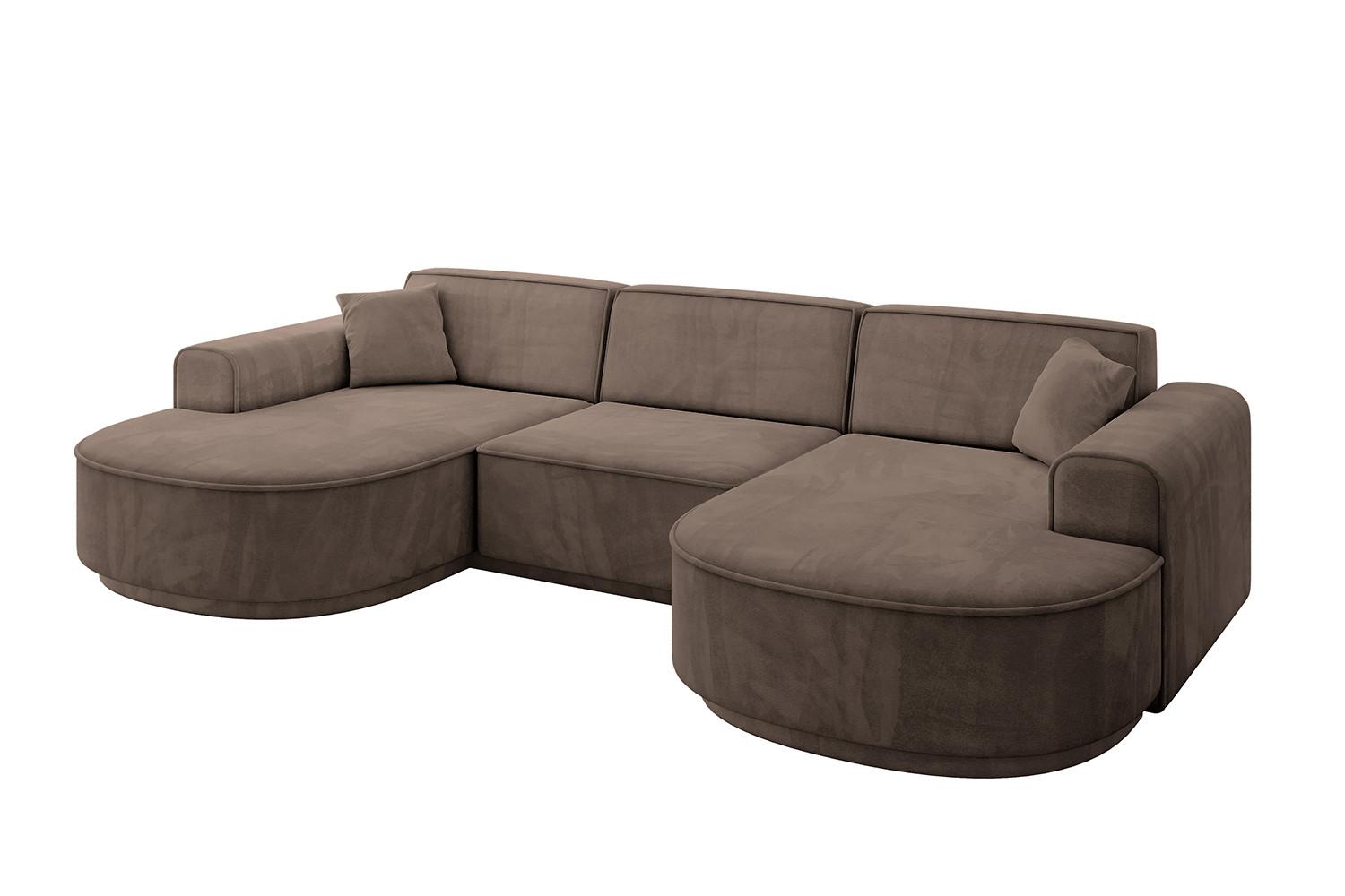 Wohnli Möbelsuche - WOHNLANDSCHAFT MARI-U1-v3 - 303x171x83 cm Braun Velours