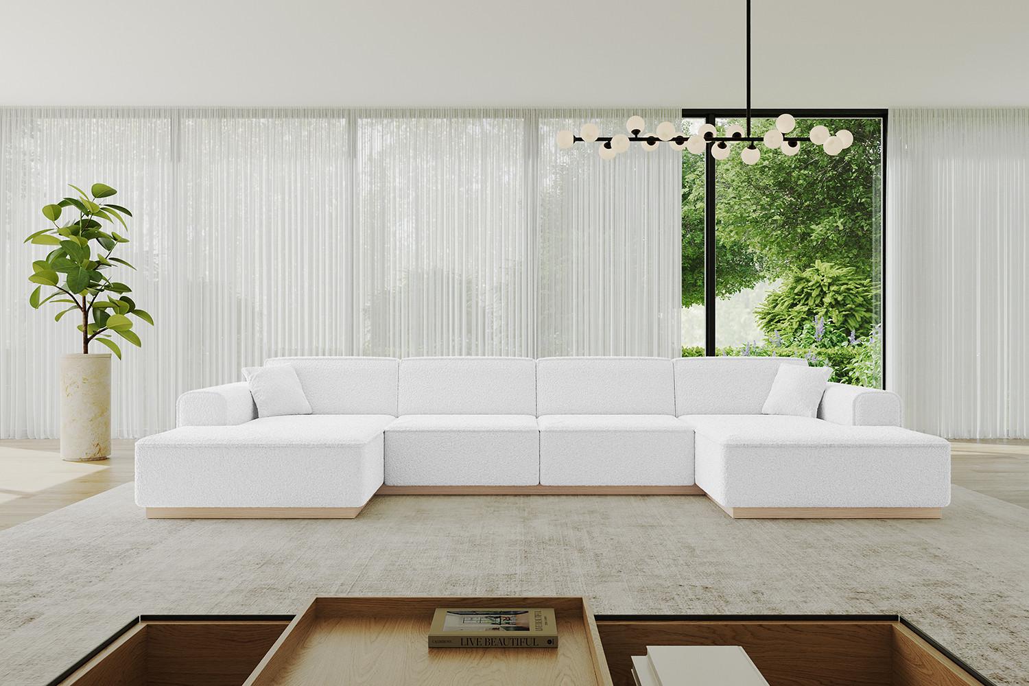 wohnli-moebel-suche-800001202306-1 WOHNLANDSCHAFT IREA-U2 - 386x165x80 cm Weiß Textil ALTDECOR Möbel > Sofas & Couches > Wohnlandschaften > Wohnlandschaften U-Form Weiß