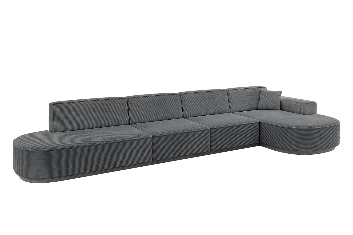 wohnli-moebel-suche-800001202315 Wohnli Möbelsuche - ECKSOFA Ottomane Rechts MARI-L3-v3 - 413x171x83 cm Dunkelgrau Cord