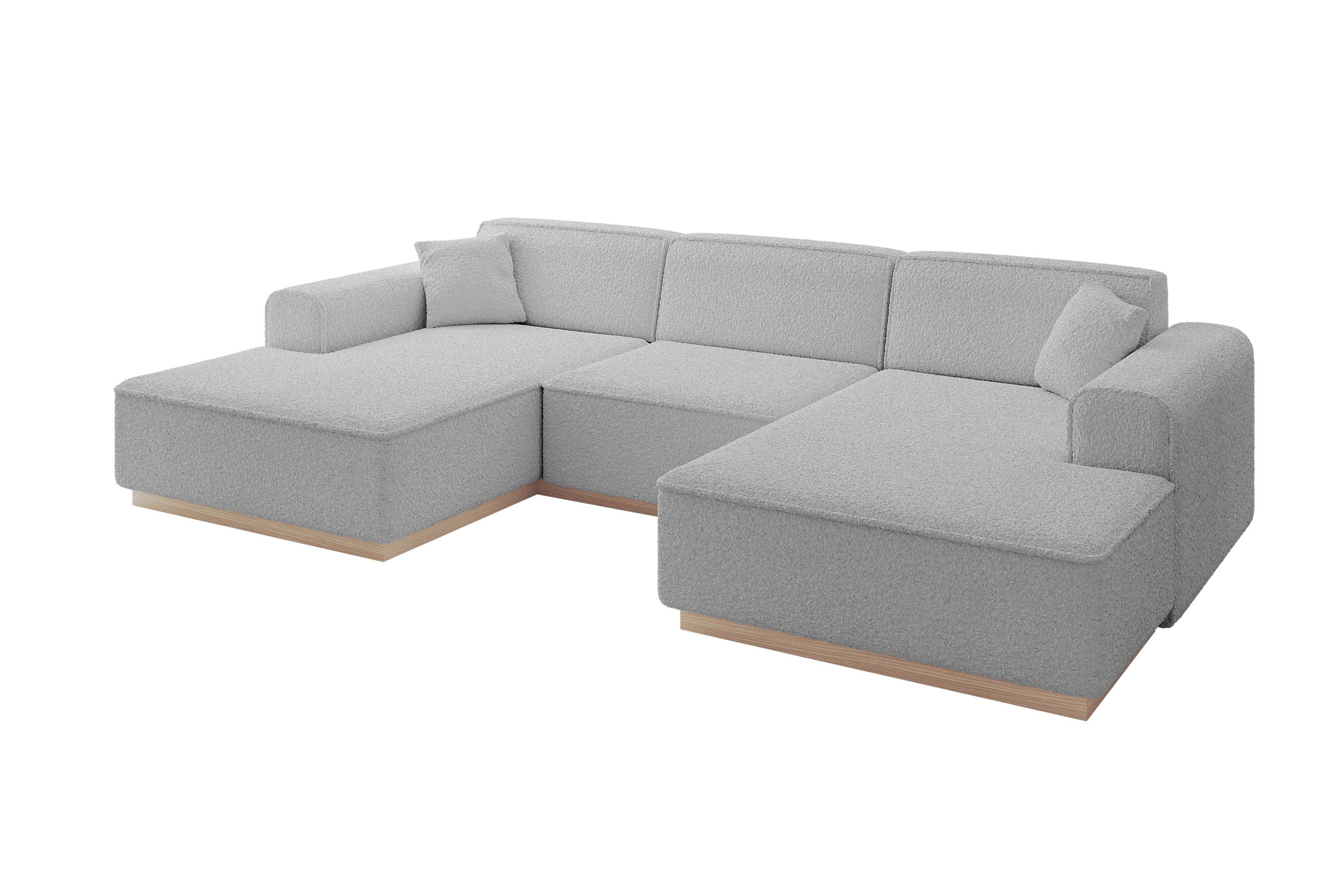 Wohnli Möbelsuche - WOHNLANDSCHAFT IREA-U1 - 301x165x80 cm Hellgrau