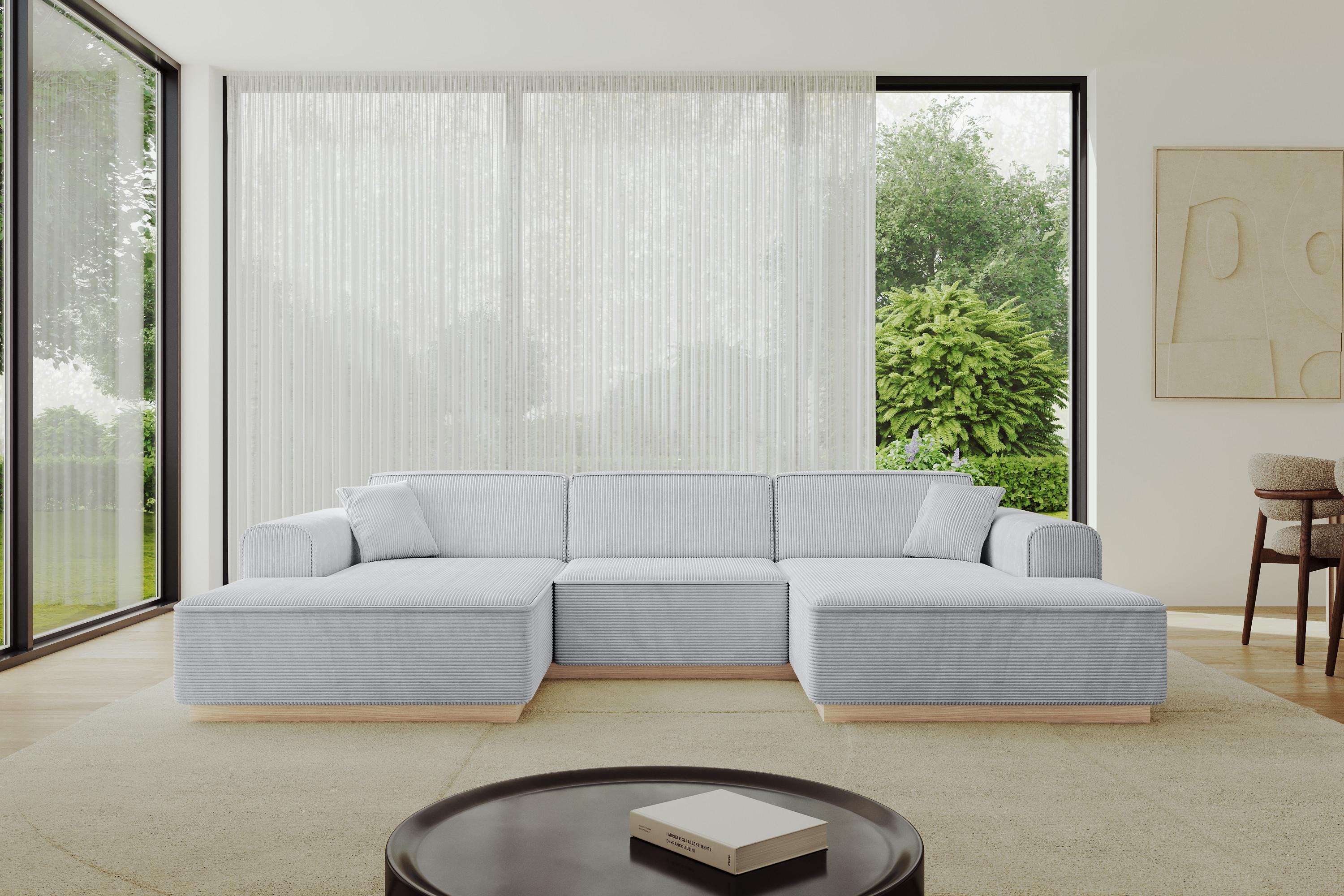 wohnli-moebel-suche-800001202346-1 WOHNLANDSCHAFT IREA-U1 - 301x165x80 cm Grau Textil ALTDECOR Möbel > Sofas & Couches > Wohnlandschaften > Wohnlandschaften U-Form Grau