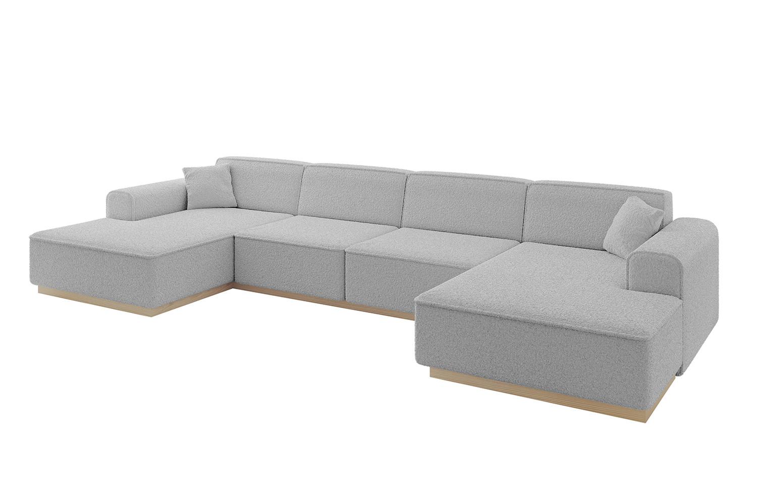 wohnli-moebel-suche-800001202357 Wohnli Möbelsuche - WOHNLANDSCHAFT IREA-U2 - 386x165x80 cm Hellgrau