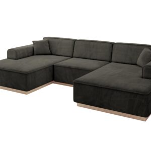 Wohnli Möbelsuche - WOHNLANDSCHAFT IREA-U1 - 301x165x80 cm Schwarz