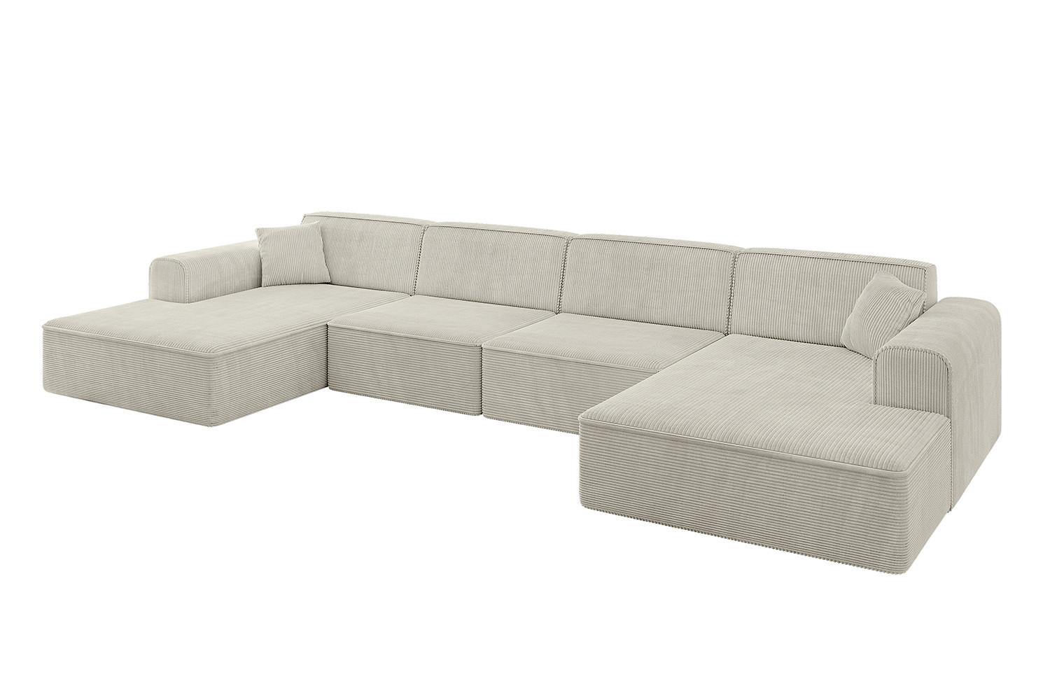 wohnli-moebel-suche-800001202393 Wohnli Möbelsuche - WOHNLANDSCHAFT IREA-U2-v3 - 386x165x77 cm Creme