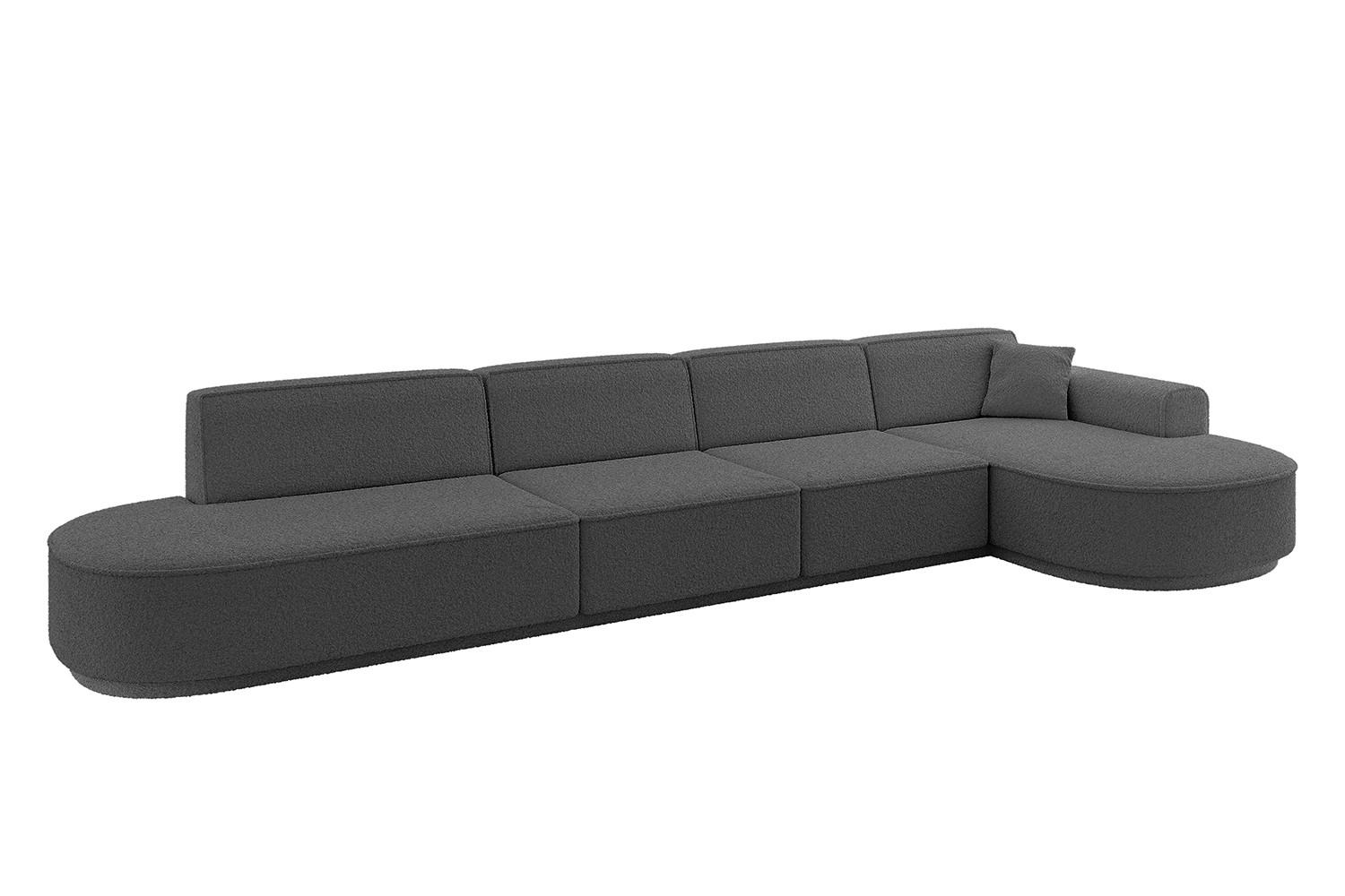 wohnli-moebel-suche-800001202446 Wohnli Möbelsuche - ECKSOFA Ottomane Rechts MARI-L3-v3 - 413x171x83 cm Grau Bouclé