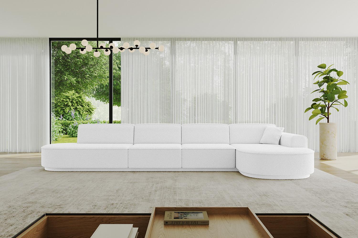 wohnli-moebel-suche-800001202453-1 ECKSOFA Ottomane Rechts MARI-L3-v3 - 413x171x83 cm Weiß Bouclé Textil ALTDECOR Möbel > Sofas & Couches > Wohnlandschaften > Ecksofas Weiß