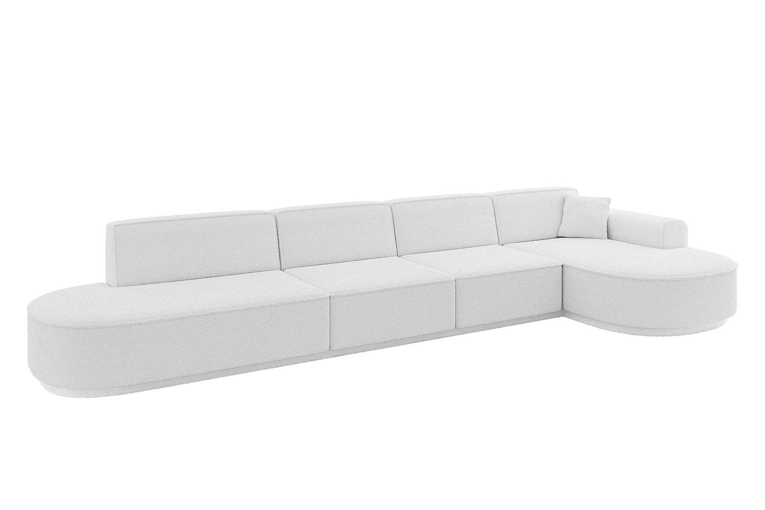 wohnli-moebel-suche-800001202453 Wohnli Möbelsuche - ECKSOFA Ottomane Rechts MARI-L3-v3 - 413x171x83 cm Weiß Bouclé