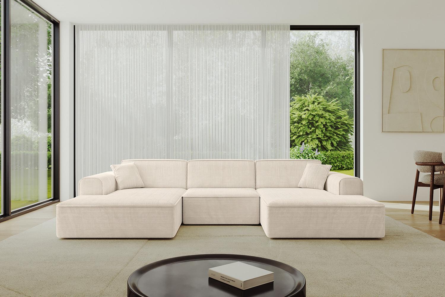 wohnli-moebel-suche-800001202480-1 WOHNLANDSCHAFT IREA-U1-v3 - 301x165x77 cm Beige Textil ALTDECOR Möbel > Sofas & Couches > Wohnlandschaften > Wohnlandschaften U-Form Beige