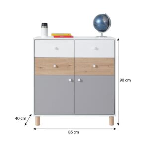 wohnli-moebel-suche-800001206498-1 KOMMODE Figo mit 4 Schubladen und 2 Türen Holzwerkstoff Beautysofa Möbel > Kommoden & Schubladenschränke > Kommoden Weiß
