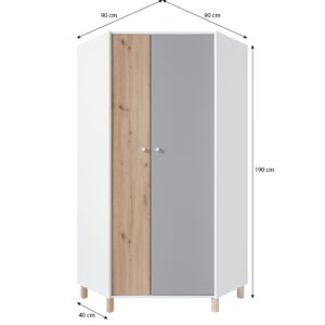 DREHTÜRENSCHRANK Figo mit 2 Türen Holzwerkstoff Beautysofa Möbel > Schränke > Kleiderschränke > Drehtürenschränke Weiß