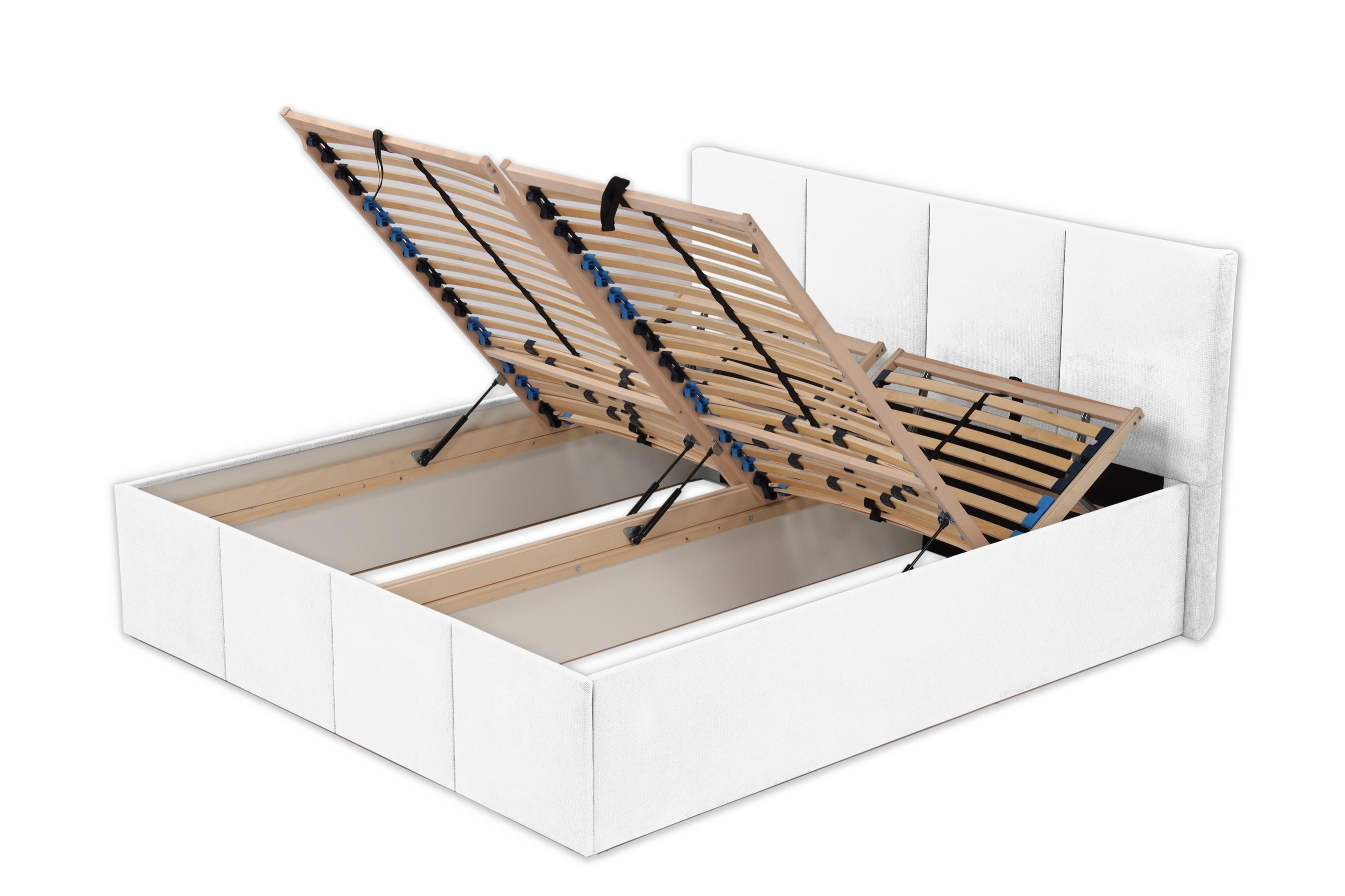 wohnli-moebel-suche-800001206769 Wohnli Möbelsuche - POLSTERBETT Dalas Weiß 160 x 200 x 40 cm Bettkasten Mit hochwertiger Matratze H3 (bis 120 kg) und Lattenrost