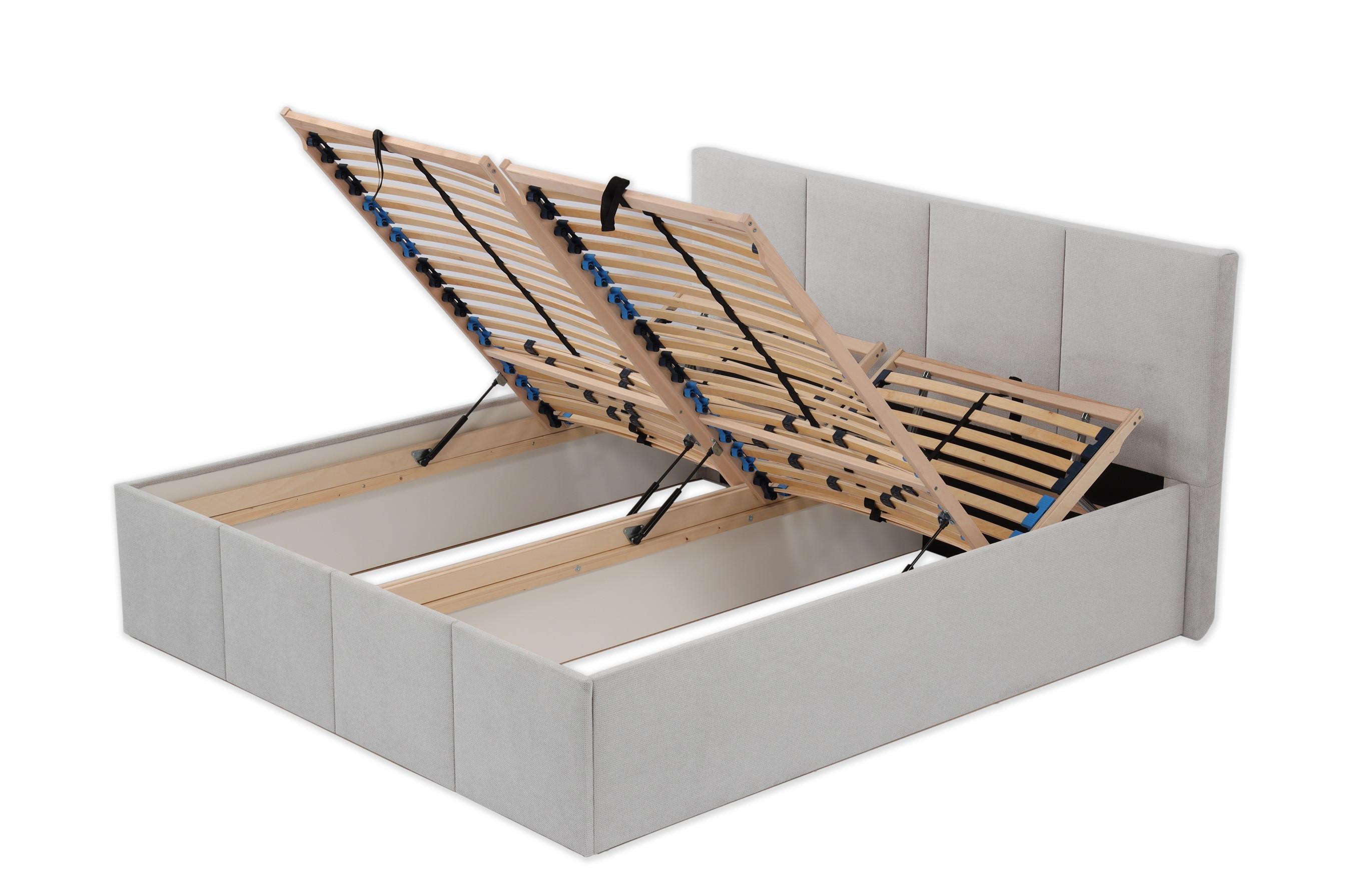 Wohnli Möbelsuche - POLSTERBETT Dalas Grau 200 x 200 x 40 cm Bettkasten Mit hochwertiger Matratze H2 (bis 100 kg) und Lattenrost