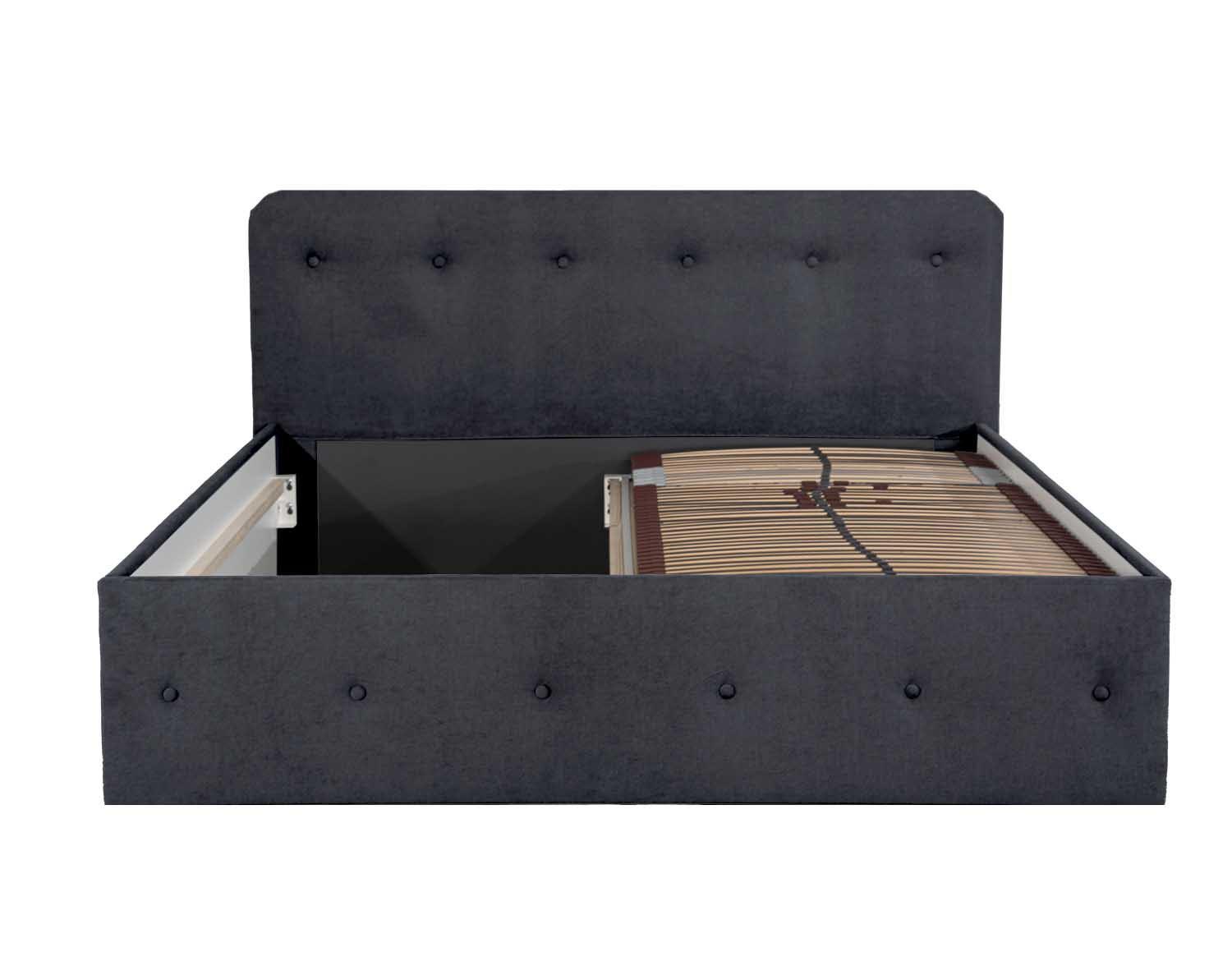 wohnli-moebel-suche-800001206803 Wohnli Möbelsuche - POLSTERBETT Luxi Anthrazit 100 x 200 x 40 cm Stauraum ohne hydraulische Funktion Ohne Matratze und Lattenrost