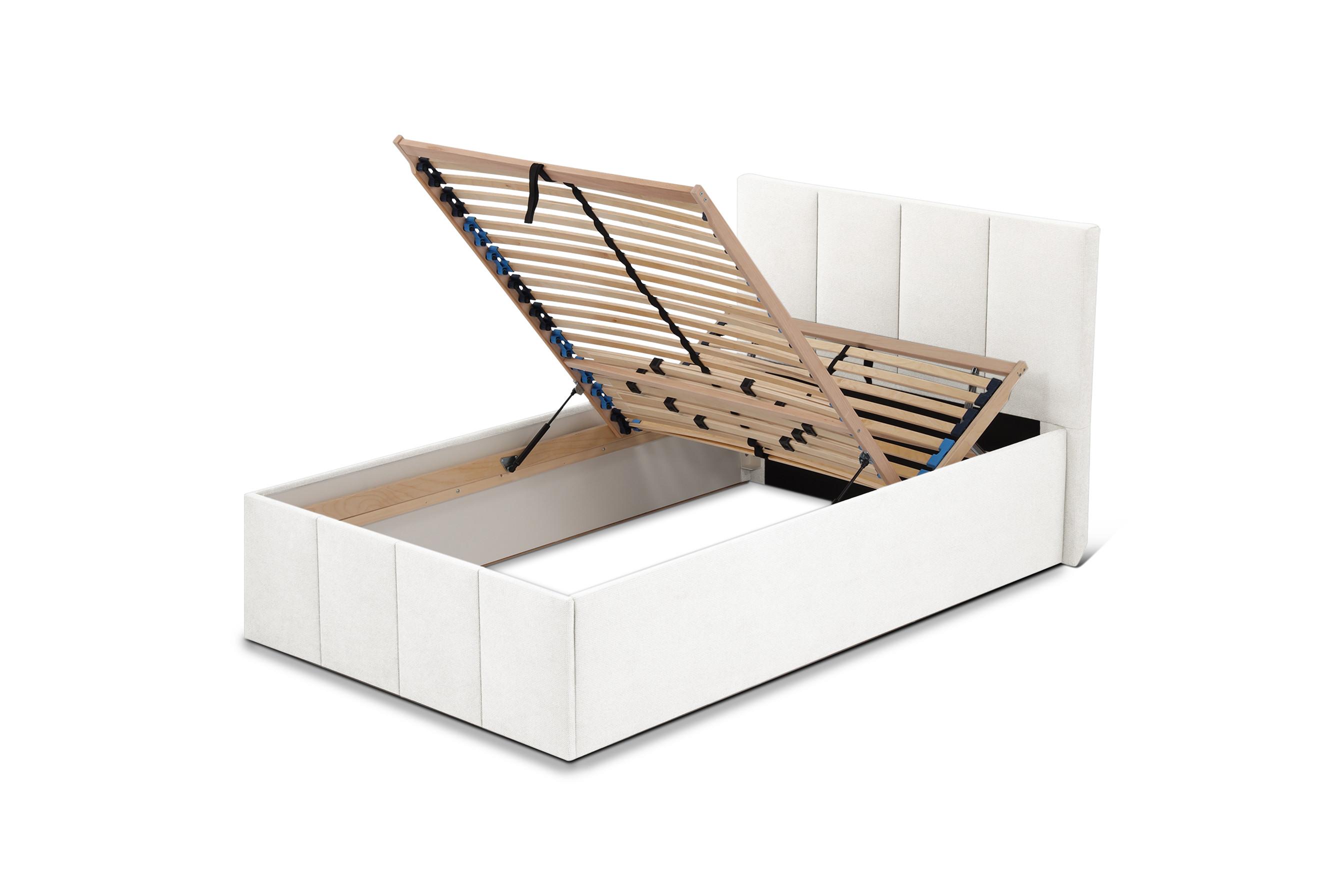 wohnli-moebel-suche-800001206855 Wohnli Möbelsuche - POLSTERBETT Dalas Weiß 140 x 200 x 40 cm Bettkasten Mit hochwertiger Matratze H3 (bis 120 kg) und Lattenrost