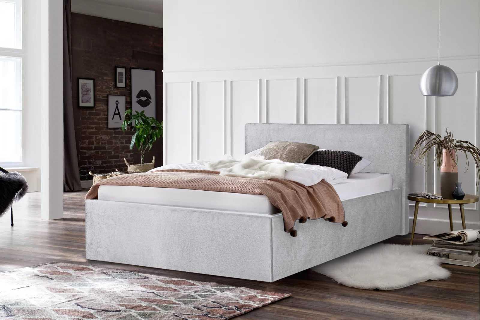 wohnli-moebel-suche-800001206909-1 POLSTERBETT bali Grau 160 x 200 x 40 cm Stauraum Mit hochwertiger Matratze H3 (bis 120 kg) und Lattenrost Holz Halmon Schlafkomfort Betten Möbel > Betten > Polsterbetten Grau
