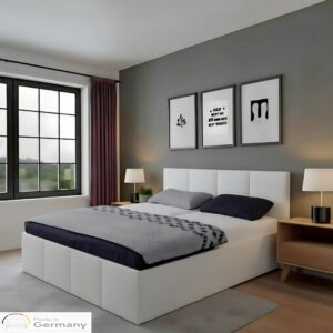 wohnli-moebel-suche-800001207011-1 POLSTERBETT Dalas Weiß 160 x 200 x 40 cm Bettkasten Mit hochwertiger Matratze H2 (bis 100 kg) und Lattenrost Holz Halmon Schlafkomfort Betten Möbel > Betten > Polsterbetten Weiß