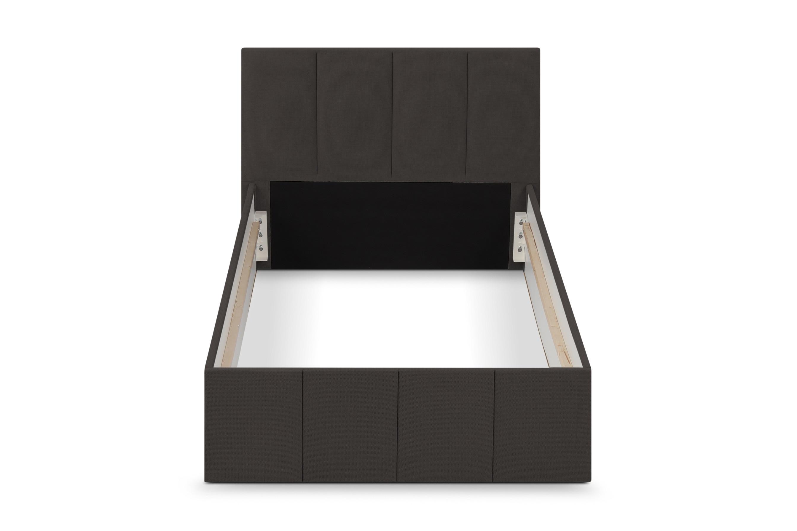 Wohnli Möbelsuche - POLSTERBETT Dalas Anthrazit 120 x 200 x 40 cm Stauraum Ohne Matratze und Lattenrost