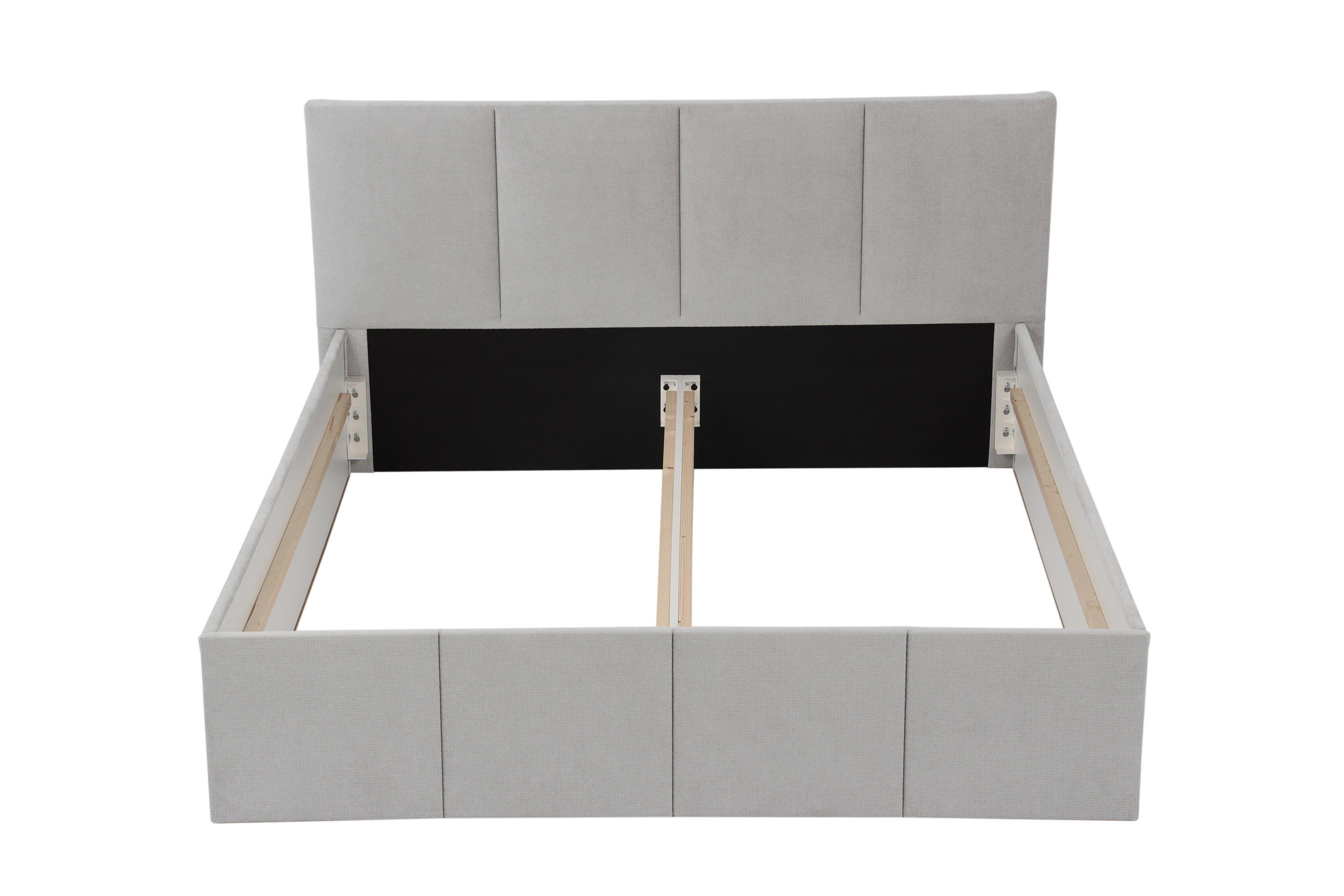 Wohnli Möbelsuche - POLSTERBETT Dalas Grau 160 x 200 x 40 cm Stauraum Ohne Matratze und Lattenrost