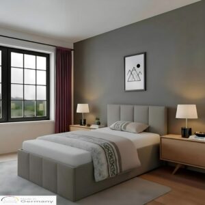 wohnli-moebel-suche-800001207077-1 POLSTERBETT Dalas Granitgrau 100 x 200 x 40 cm Stauraum Ohne Matratze und Lattenrost Holz Halmon Schlafkomfort Betten Möbel > Betten > Polsterbetten Grau