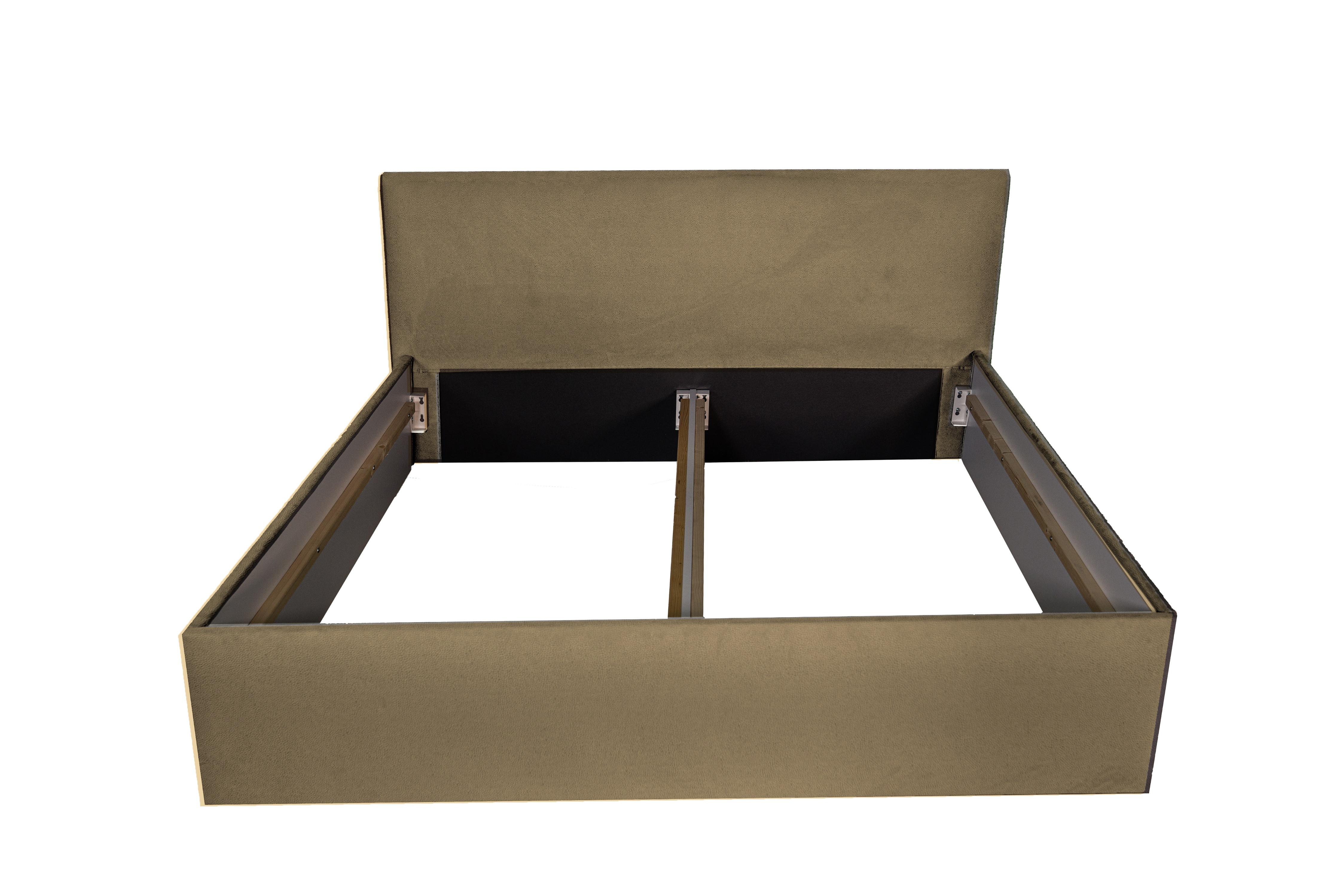 Wohnli Möbelsuche - POLSTERBETT bali Toffee 100 x 200 x 40 cm Stauraum Mit hochwertiger Matratze H2 (bis 100 kg) und Lattenrost